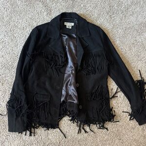 Stetson Black Fringed Suede Jacket
